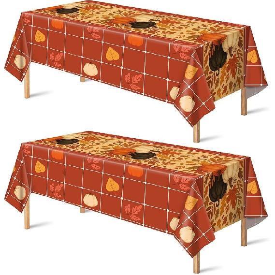 OHOME Thanksgiving Tablecloth - Thanksgiving Decorations - Friendsgiving Table Decor for Party Favors Essentials Backdrop Outdoor Indoor,52''x87'',2