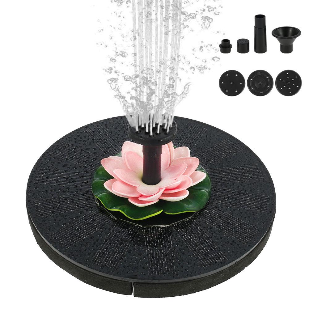 

Color LED Solar Rotating Fountain with Light Top Stick Nozzle Water Pump for Bird Bath 6W Garden with 8 Nozzles DIY Cistern