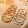 Exaggerated large circle earrings niche simple stud earrings plain circle personality versatile
