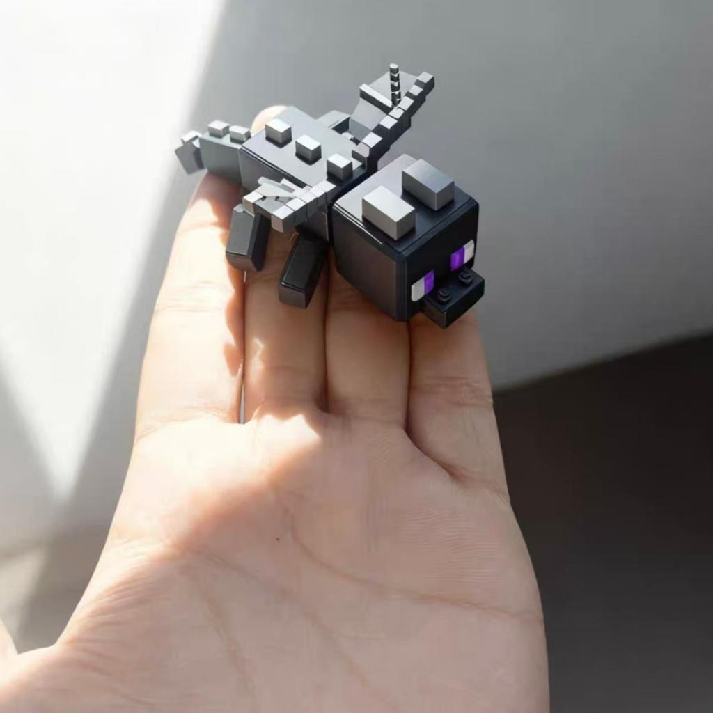 3D Printed Dark Dragon Toy Mini Block Style Full Articulated Action Figure Desktop Decor Game Fans Kids Collectible Toy Ornament