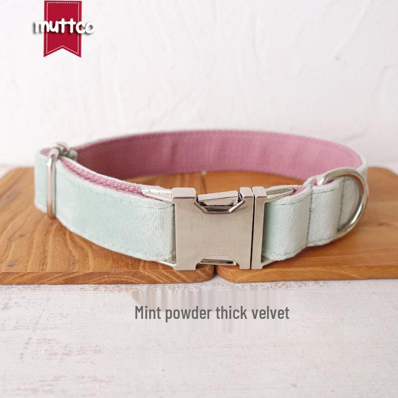MUTTCO Light Blue Fleece Dog Collar with Zinc Alloy Hardware UDC-109 XS