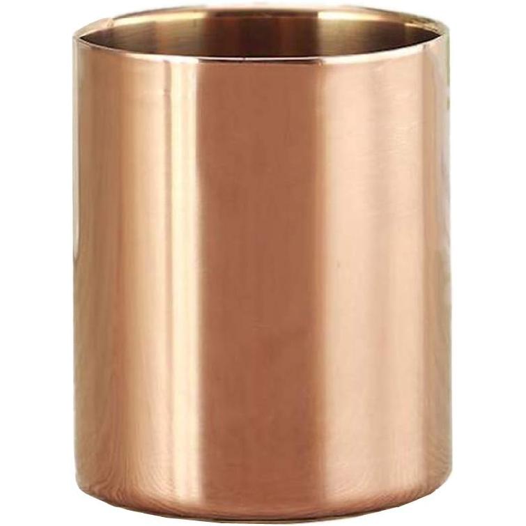 MEI YI TIAN Stainless Steel Cylinder Pen Holder Silver Desktop Organizers Pencil Cup Stand Up Multi Use Makeup Brush Holder Flower Vase Mini Pot