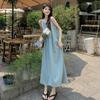 Sleeveless Vest Dress Children's Summer New Seaside Vacation High-end Sense Neck Sling Beach Dress
