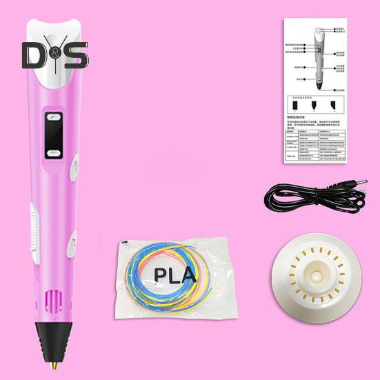 Printing Pen Filament 3D Painting Pen with LED Display Kids DIY 3D Printing Supplies for Doodlers Educational Toy