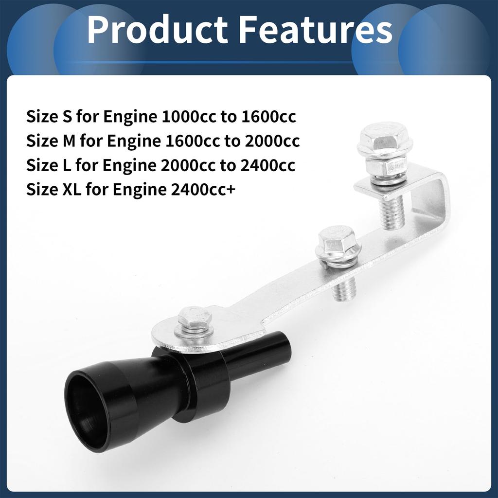 INFINAUTO Turbo Sound Exhaust Muffler Pipe Whistle Rear Tail Pipe S Carbide Chrome Manufacturer Aluminum Black 1 Set