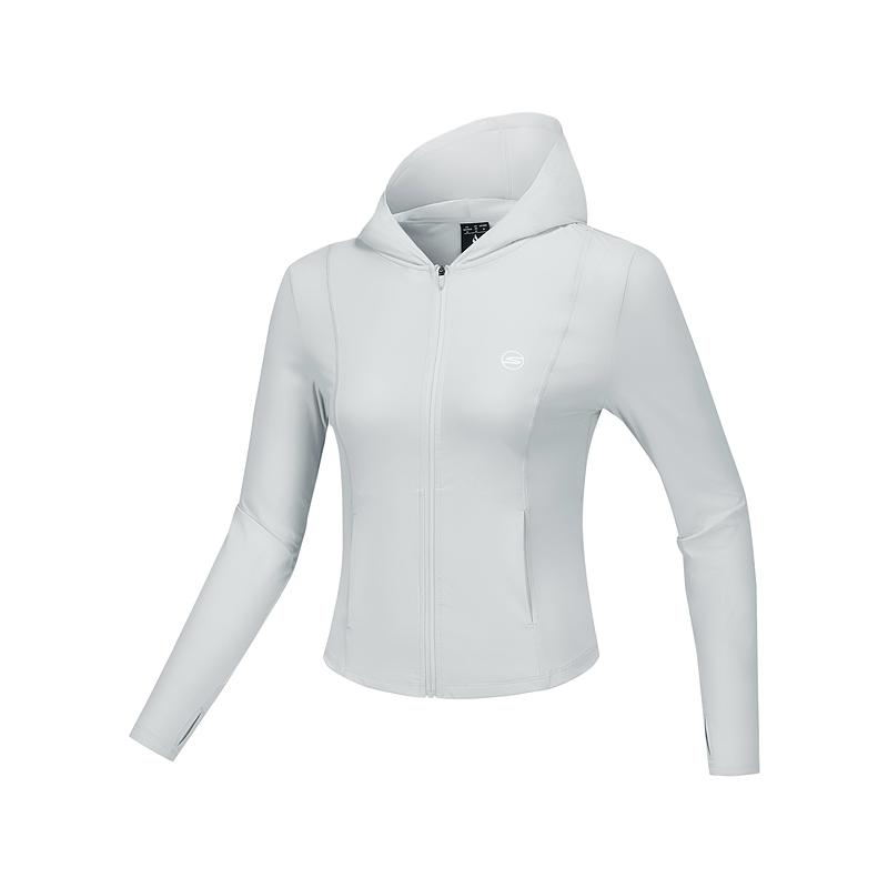 Skechers Godri Fashion Moisture-Wicking Quick-Dry Hooded Long Sleeve Jacket Women jackets Oyster-Gray P225W124-02BX S