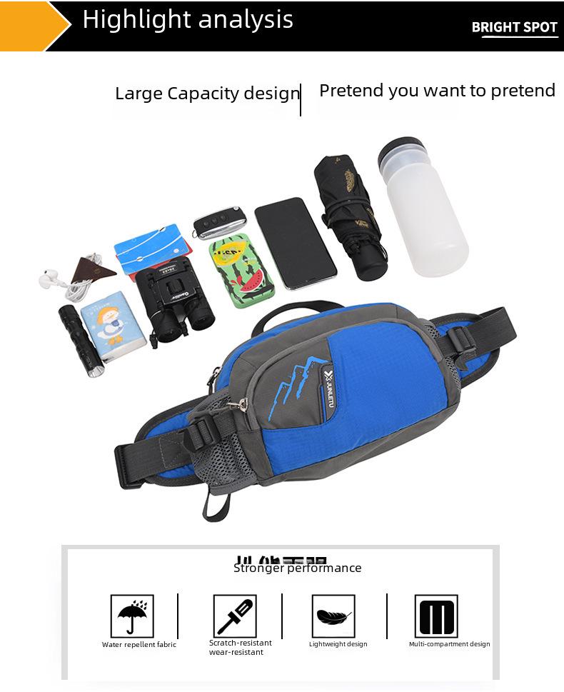 Multi-Function Waterproof Waist Bag with Large Capacity for Running, Fitness, and Outdoor Climbing