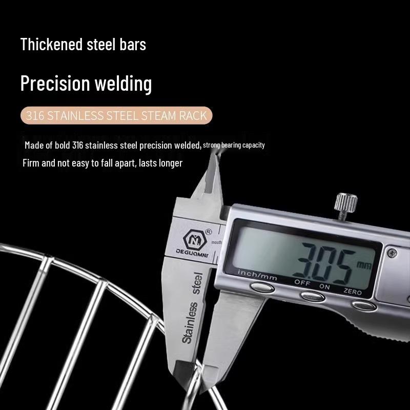 316 Stainless Steel Short-Leg Steaming Rack for Pressure Cookers - Ideal for Rice, Eggs, and Vegetables