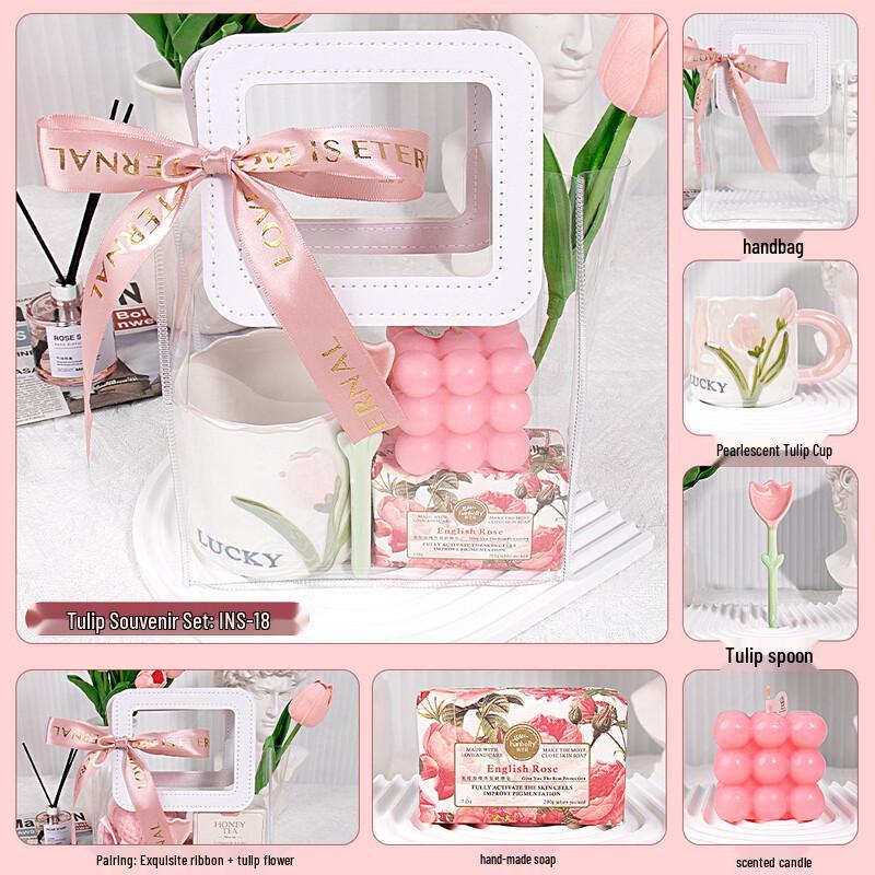 Pearlescent Tulip Mug & Spa Gift Set INS-18