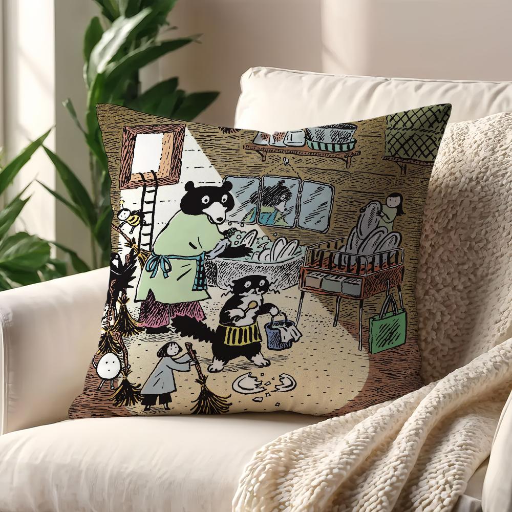 Art Aesthetic Y-eonju Choi cute cat cushion cover Pillow Cover Home Sofa living Decoration Room Office Car Nordic Simplicity