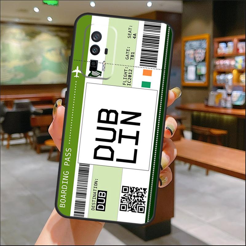 Boarding Pass Ticket Case For Xiaomi 14T Pro 13T 11T 12T 13 14 15 Ultra POCO X7 Pro X3 X5 X6 M6 F5 F6 Pro Cover
