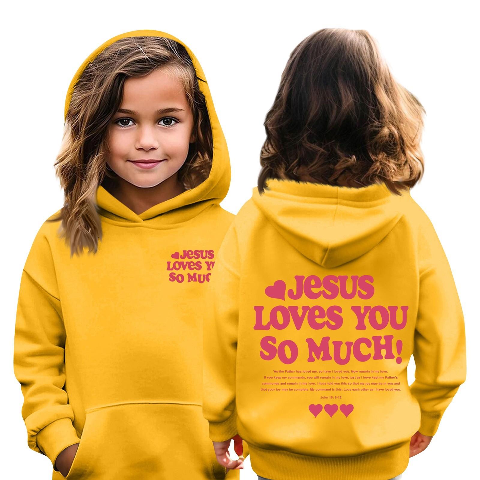 

Детская толстовка с капюшоном для мальчиков и девочек, модная принтованная толстовка с длинными рукавами и карманом 160 жёлтый