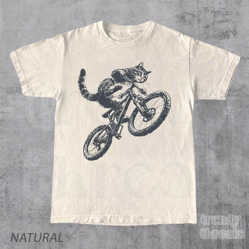 Cat Riding Bicycle Shirt Funny Kitten Tshirt Cat Lover Tee Gift Size S3XL Unisex T-Shirt XXXL