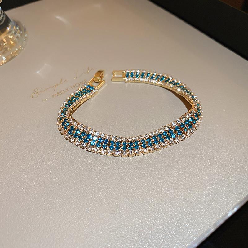 

Полный бриллиантовый браслет с бриллиантами, европейский и американский модный темперамент, браслет с индивидуальным дизайном, ниша, универсальные высококачественные ювелирные изделия оптом