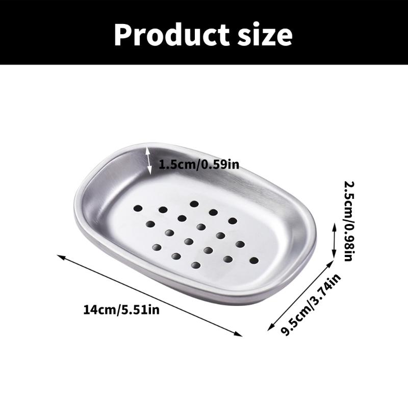 Modern Double Layer Soap Dish Keep Soap Dry for Bathroom or Kitchen Use Portable Stainless Steel Shower Soap Tray