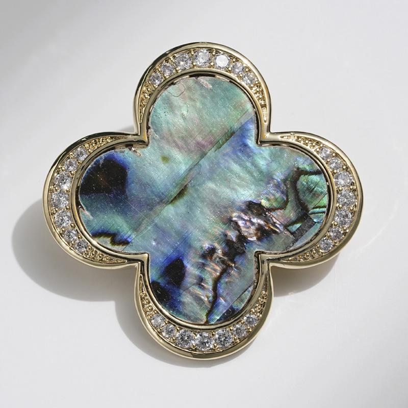 Bo Xin Yun Retro Abalone Shell Four-Leaf Clover Brooch for Women s Clothing
