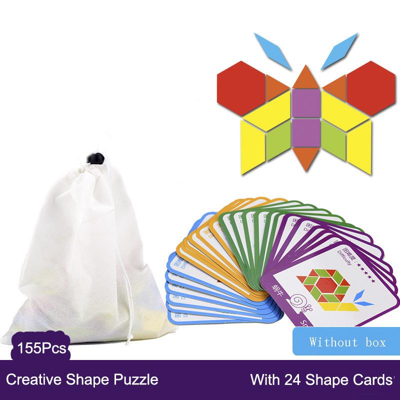 

Деревянные игрушки для детей своими руками 155 шт. Набор деревянной доски-пазла Красочные развивающие игрушки Монтессори для детей Детский подарок