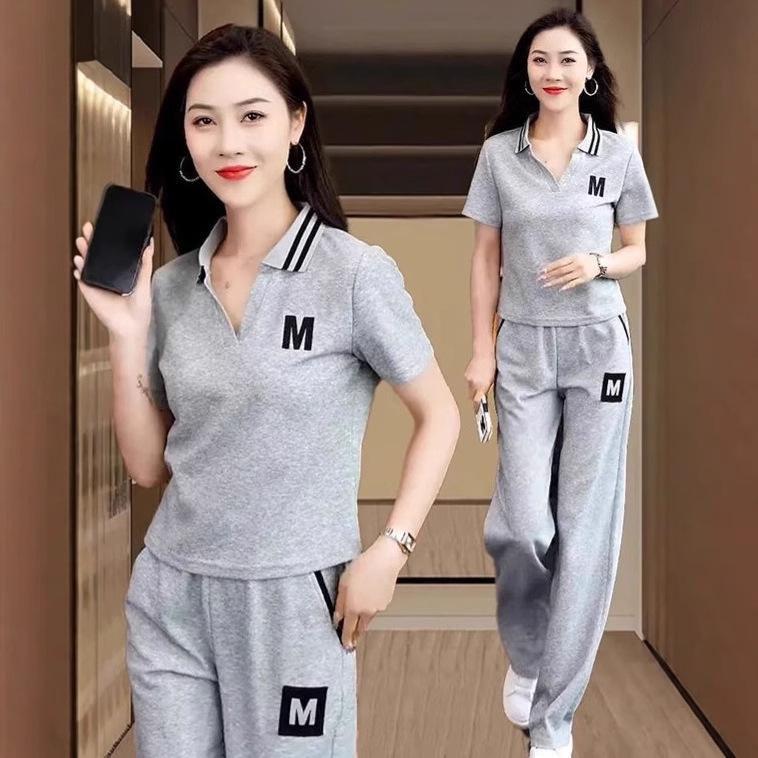 Women's Summer 2025 Fashion: Short Sleeve Top & Wide Leg Pants Set