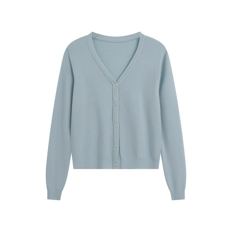 Lazy Wind Collar Soft Waxy Sweater Women's Spring and Autumn New Outer Long-sleeved Top Knitted Jacket Cardigan