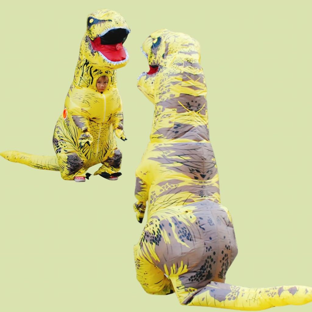 REKUCCI Tyrannosaurus Rex Dinosaur Inflatable Dinosaur Costume for and Perfect for Cultural and Events Size Costume, Halloween, Adults, Kids,