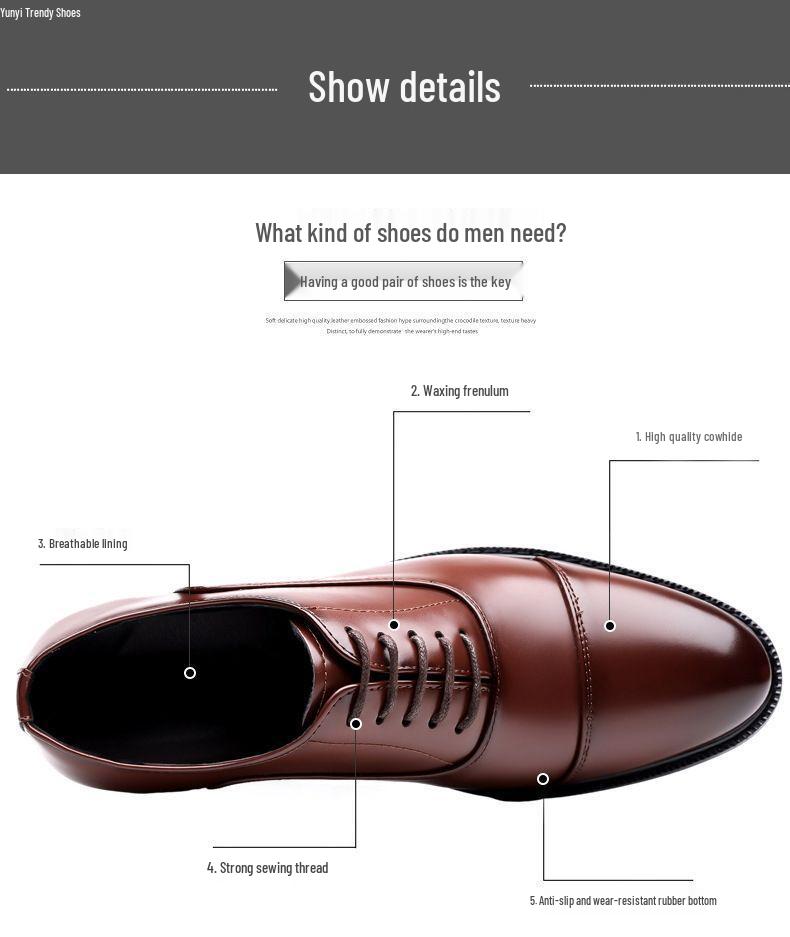 Herren Leder Oxford Schuhe - Formeller britischer Stil, Übergröße, Auf Lager