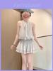 French Gentle Style Short Sleeve Dress With Knit Fabric For Summer Women
