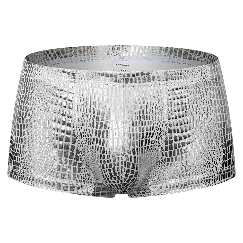Męskie bokserki majtki Męskie bokserki ze sztucznej skóry Męskie majtki z U-pouch Sekowna gejowska bielizna Męskie Hombre Bokserki Lingerie Club Wear