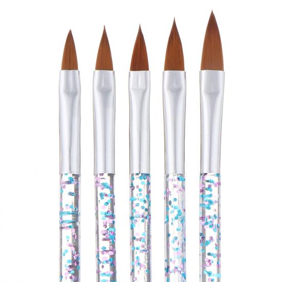 5Pcs/Set Nail Art Liner Soft Fur Nail Painting Acrylic Painting Brush Pen Tools for Beauty