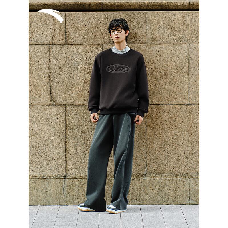 ANTA Men s Fleece Round Neck Pullover Sweatshirt 2XL