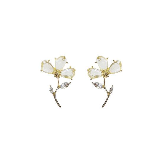 

Серьги-гвоздики «Нежный цветок» с цирконом