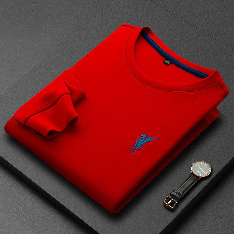 Новый универсальный повседневный деловой свитер на весну и осень для мужчин с воротником-стойкой и длинными рукавами повседневный свитер с капюшоном из жаккардовой вязки M красный 3819₽