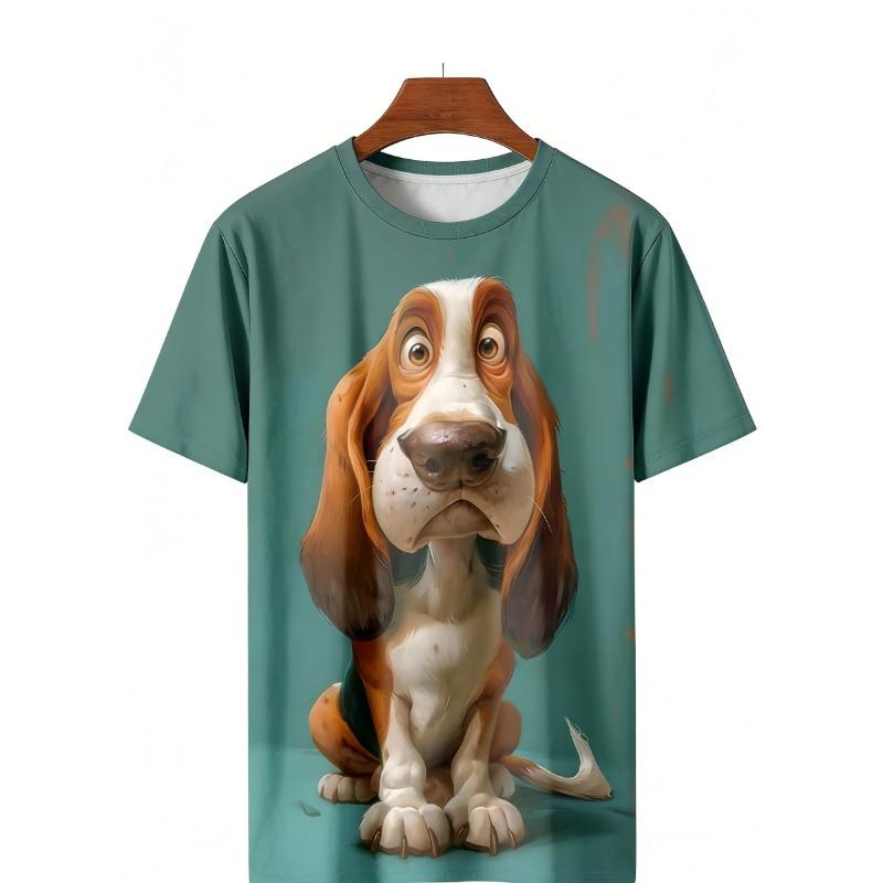 Men's T-Shirt Summer Casual Tops 3d Funny Animal Print T-Short Sleeve Beach Vacation O Neck T-shirt For Men Man Clothing
