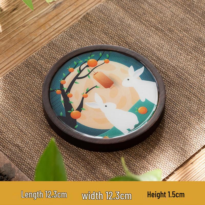 Hand-Painted Small Dry Bubble Tea Tray with Water Storage