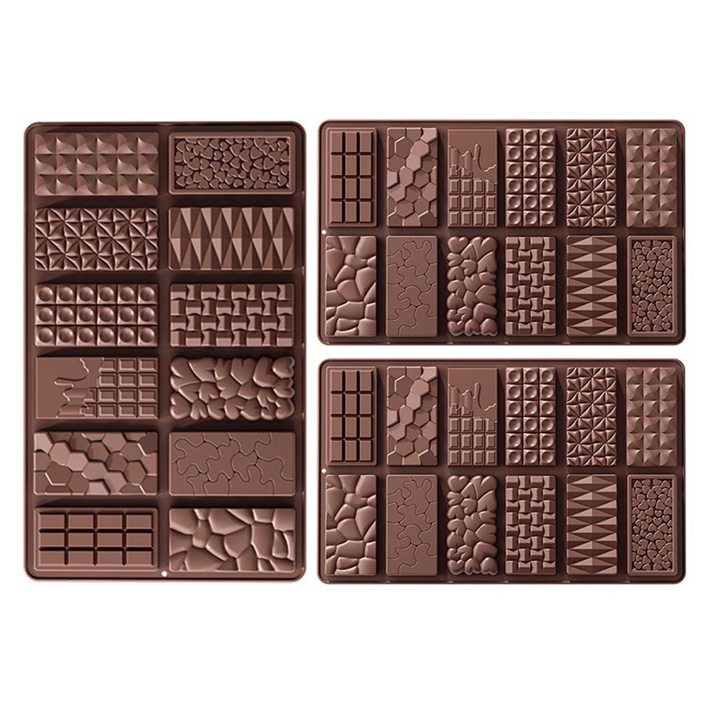 12 Holes Polycarbonate Chocolate Molds Food Grade Silicone DIY Chocolate Candy Bar Molds Non-Stick Christmas Kitchen Accessories
