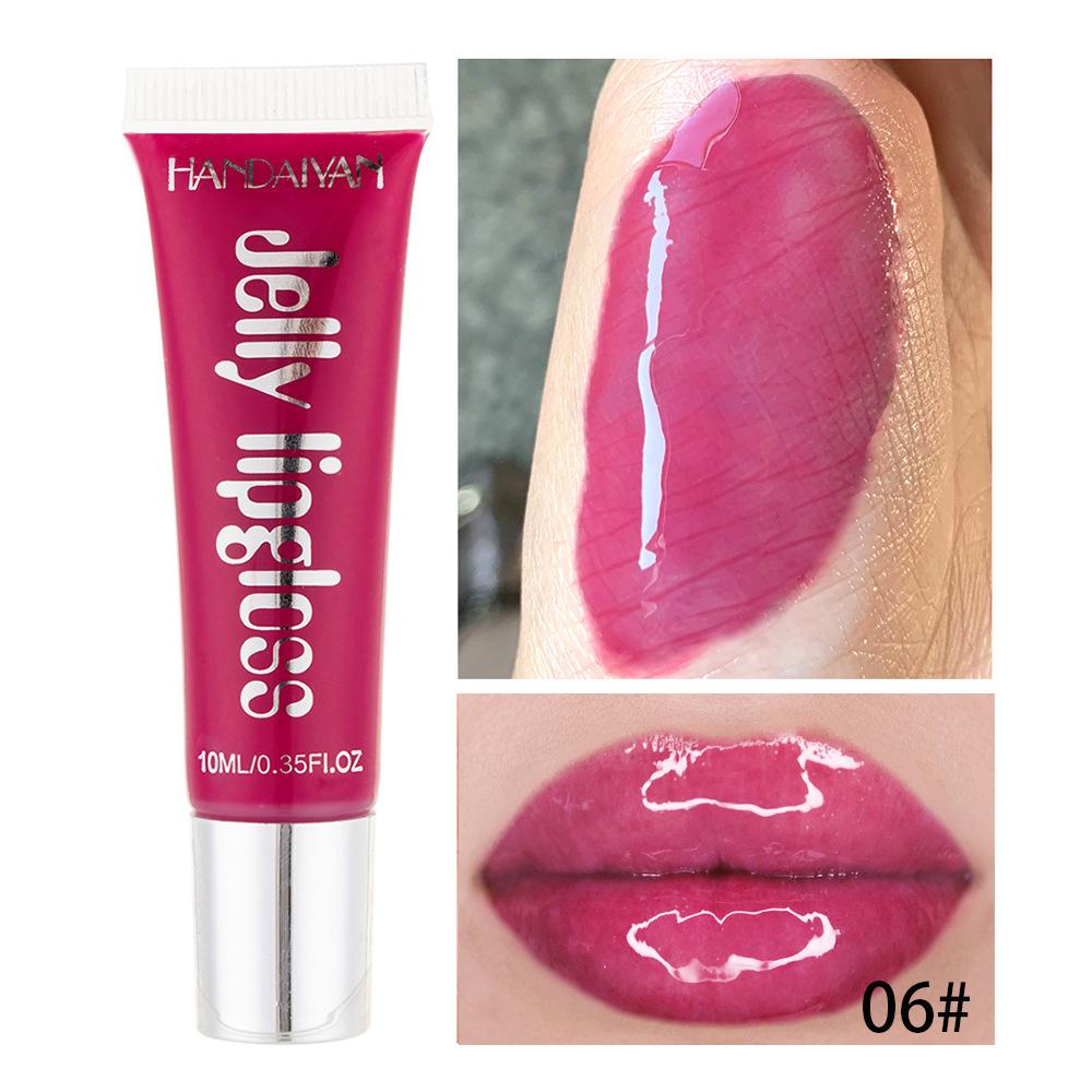 HANDAIYAN Snoepkleur Slang Jelly Lipgloss Transparante Glêzen Lipgloss Spegel Oerflak Lip Glêsfersneeisjes Dudu Lip