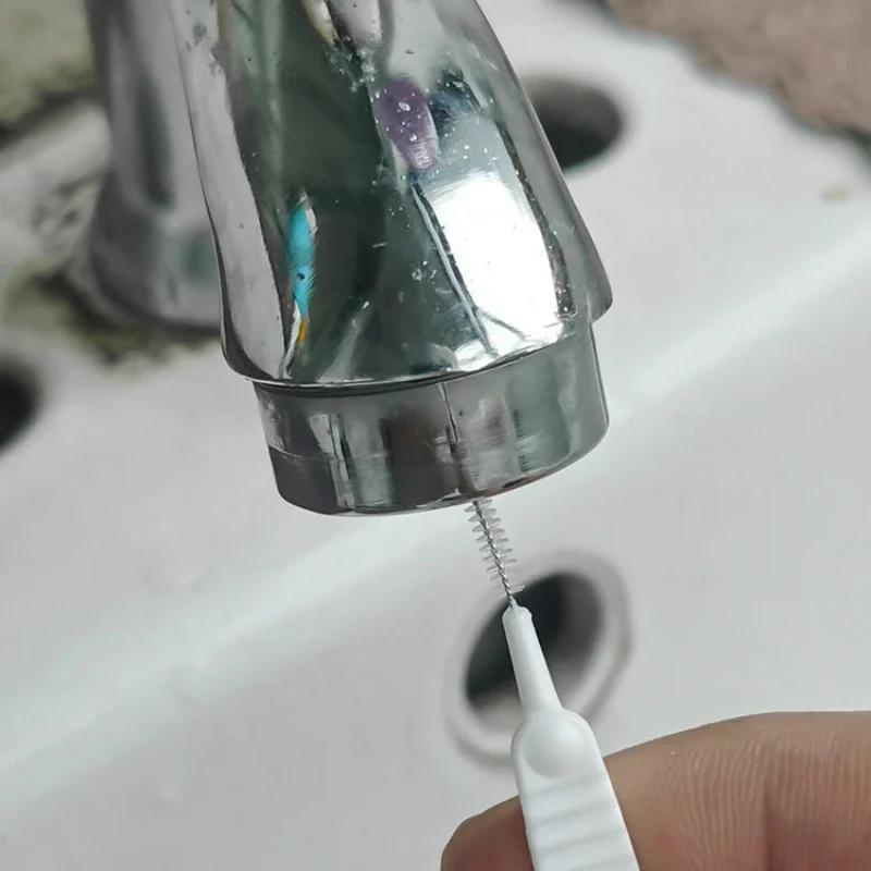 10/20/30PCS Easy-Clean Shower Nozzle Brushes Bathroom Micro Nylon Brush Nozzle Anti-blocking Cleaning Tools Bathroom Accessories
