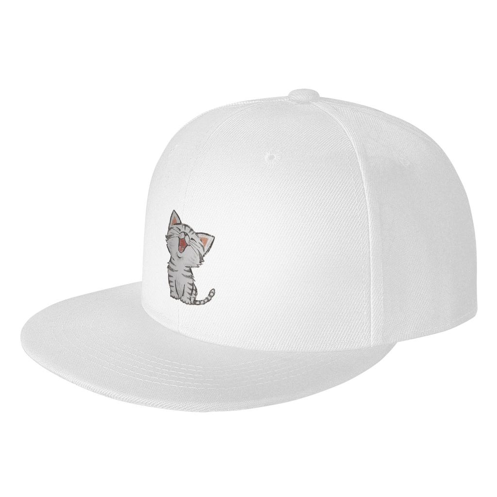 Fashion American Shorthair happy Flat Brim Sun Hat  Denim Outdoor Hat Caps For Unisex