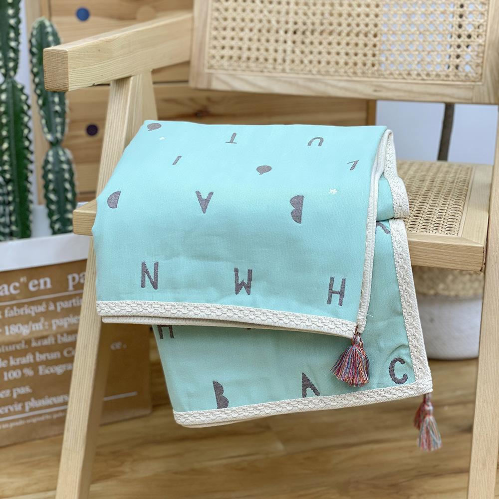 Native Original 6-Ply Gauze Colorful Cross Magic Indian Tassel Quilt