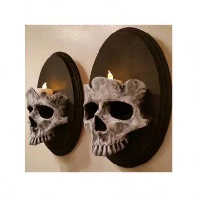 Harz Kerzenhalter Dekoration Halloween Heimdekoration Skelett Kronleuchter Anhänger Gotische Wanddekoration Geist Skelett Handwerk