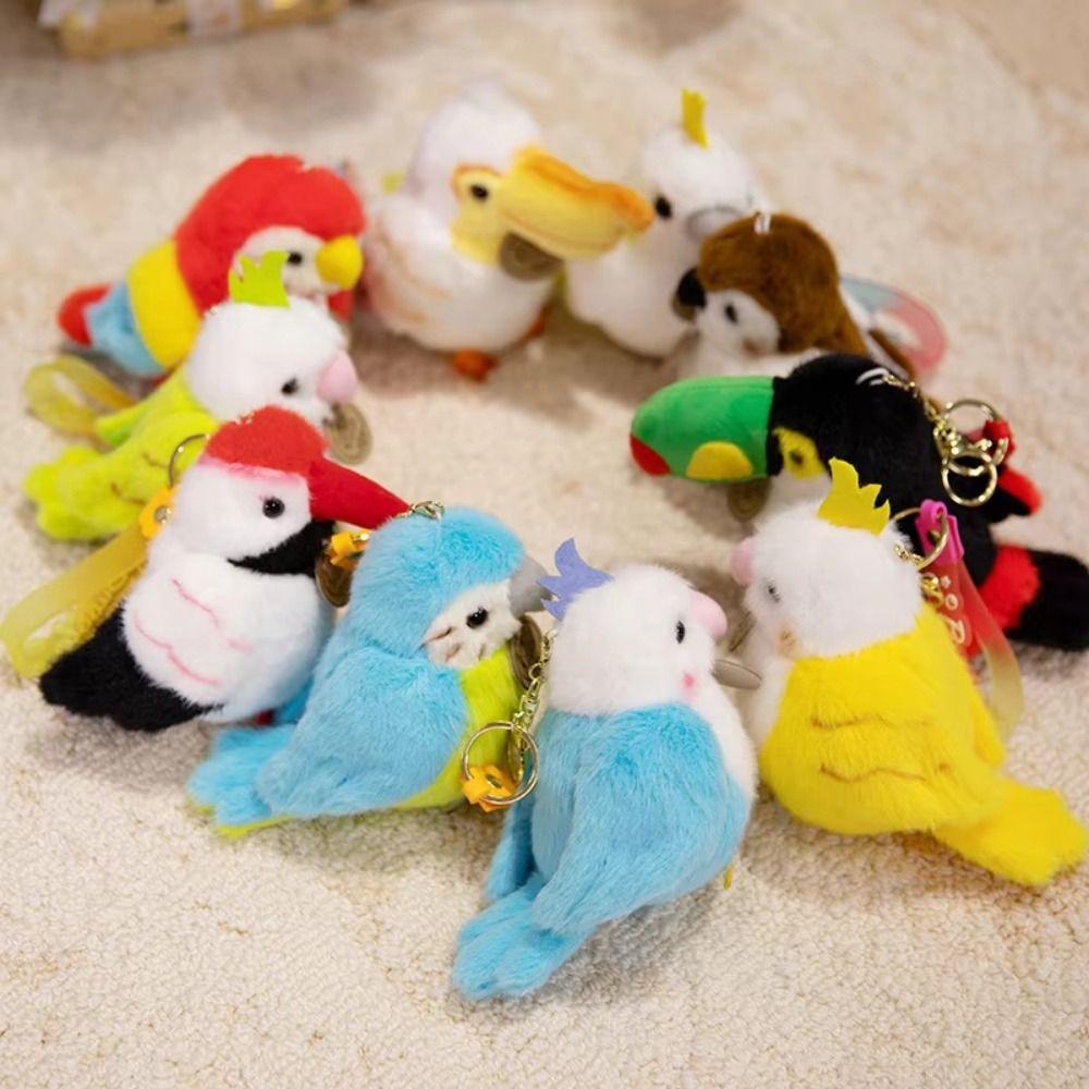 Plush Animal Parrot Plush Pendant Simulation Standing Shoulder Animals  Birthday Gifts