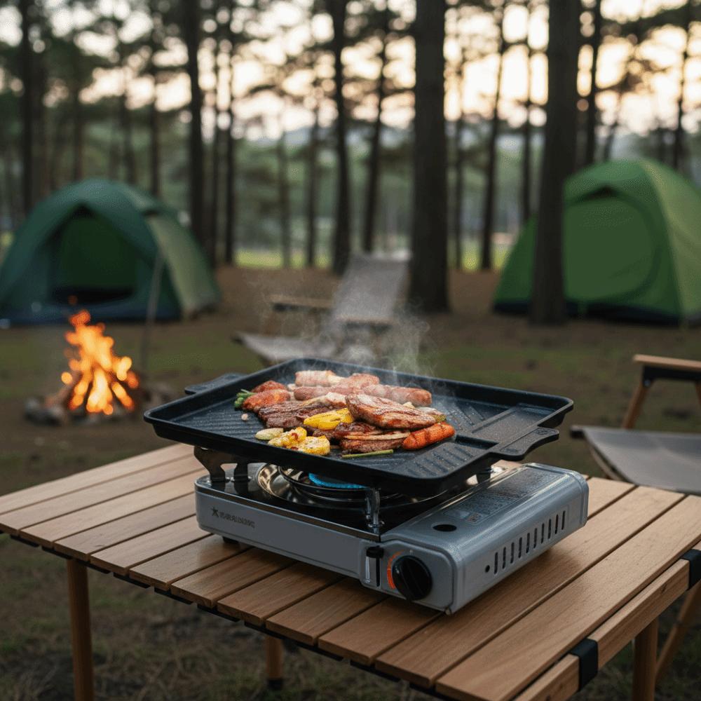 Non-stick Korean-style Barbecue Pan Rectangular Grill Tray Multifunctional Barbecue Plate Picnic