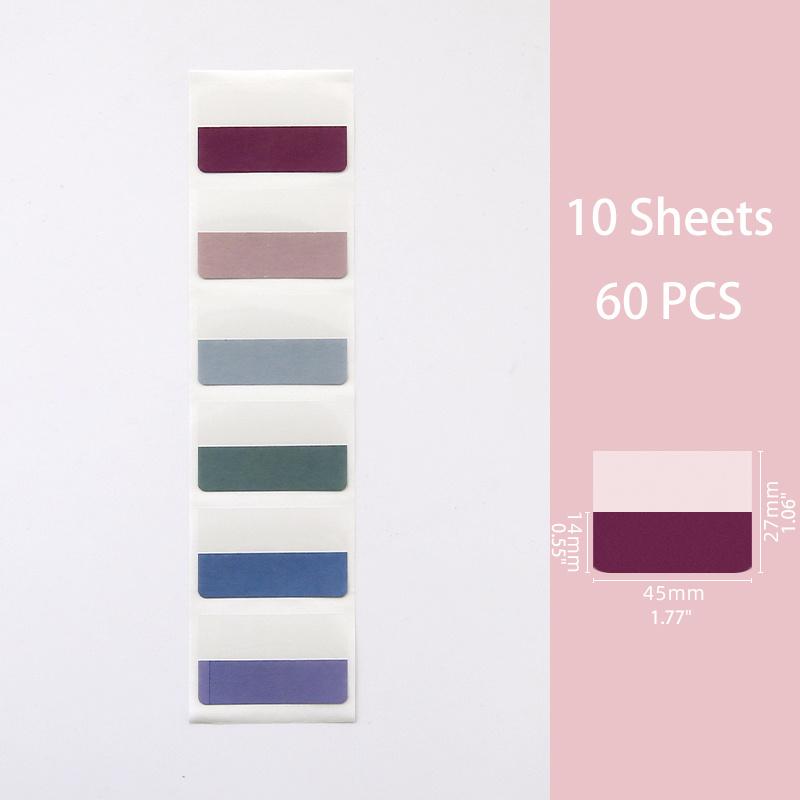 10 Blatt selbstklebende Index-Registerkarten, farbige Buch-Selbstkleberegisterkarten für Notizbücher, Seitenregisterkarten für Notizbücher, Dateiklassifizierung