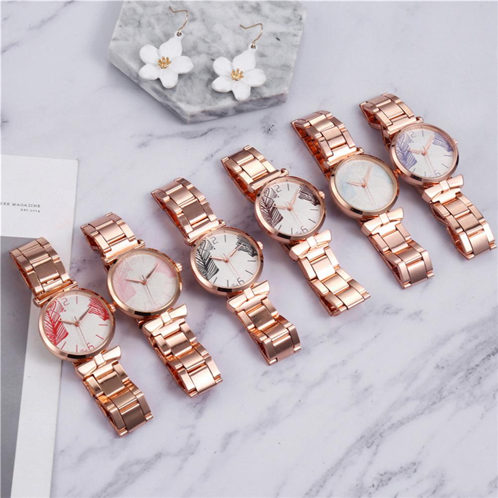Fashionable Women Watches Bracelet Box Set Leaf Dial Clock Women Wrist Watches Star Bracelet