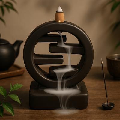 Backflow Incense Burner, Zen Circle of Life