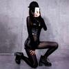 Zipper Open Crotch Tights 8D Oil Shiny Long Sleeve Full Body Stockings Female Erotic Thin Transparent Nightwear Bodysuit