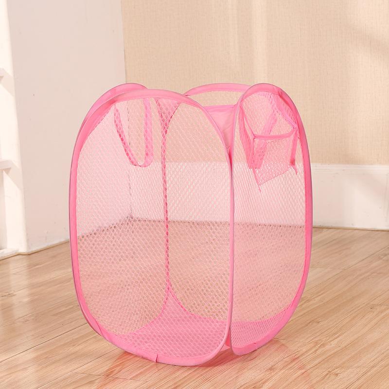 Foldable Hand-Held Laundry Basket Dirty Clothes Storage Grid Basket Household Organizer for Clothes Home Storage Toy Basket