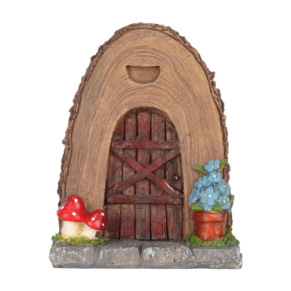 Fairy Garden Door Figure Resin Fairy Door Sculpture Miniature Fairy Garden Accessories for Outdoor