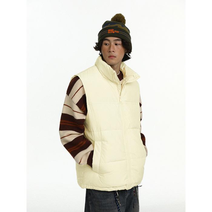 2025 Autumn/Winter Casual Pure Color Warm Down Vest Cape