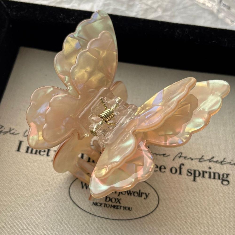 Small Size Butterfly Hair Clip Acetate Shark Clip Sweet Style Fairy Hair Gripper  Women & Girls
