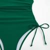Damen Unifarben Grün Neckholder Badeanzug - Bauchkontrolle Raffung Badedress
